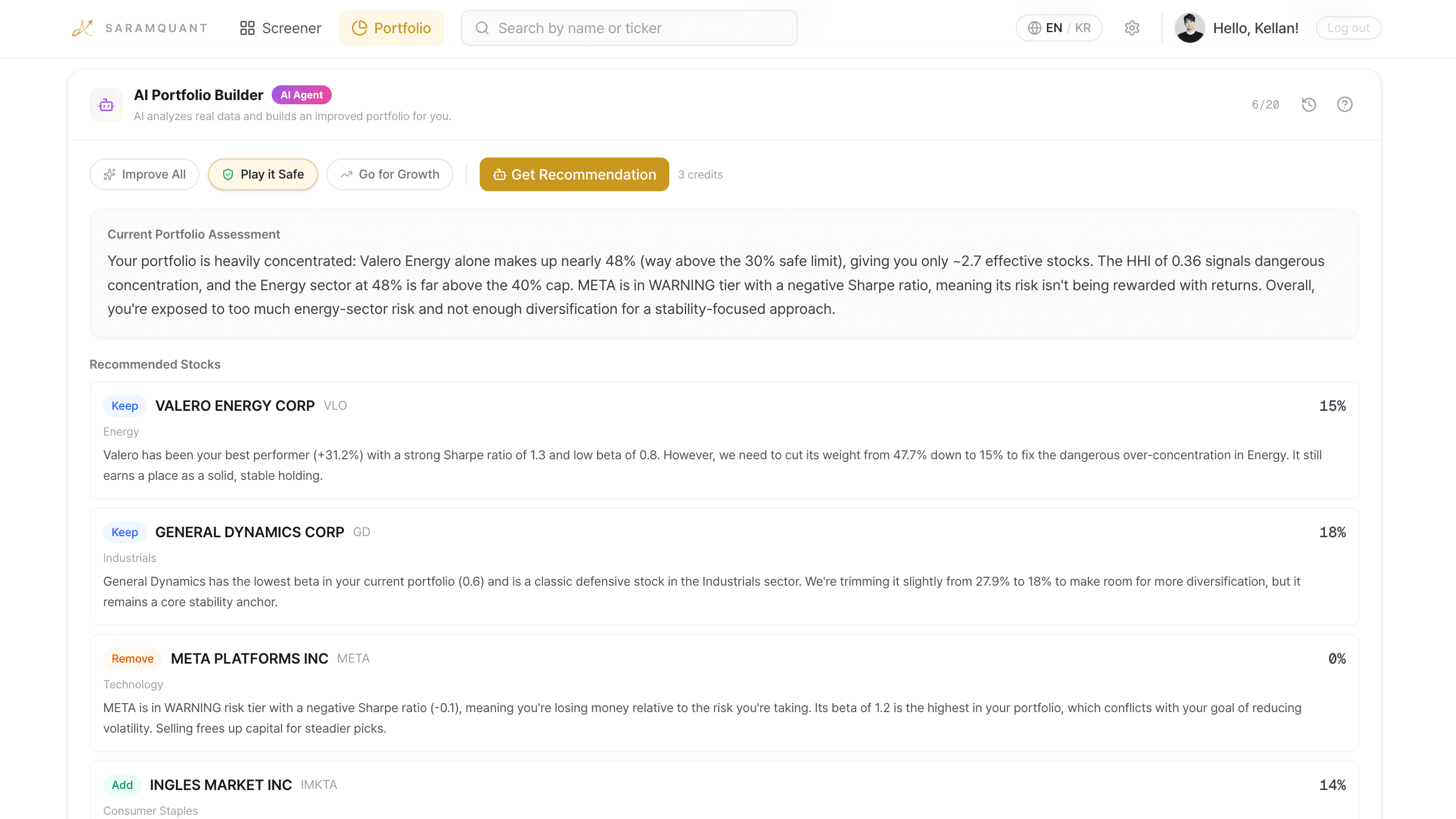 AI portfolio builder agent